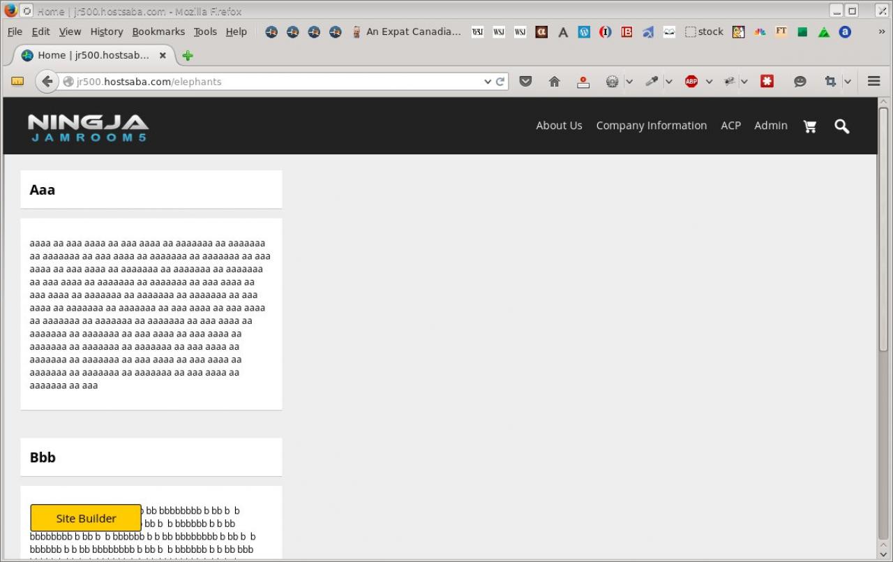Default container display