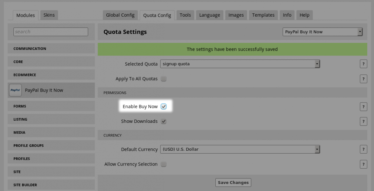 Quota Config