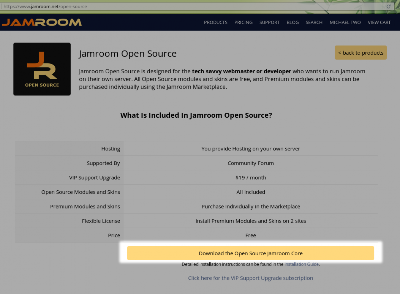 Download the Open Source Jamroom Core