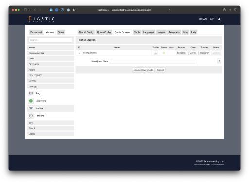 Quotas - defining features for your Profiles