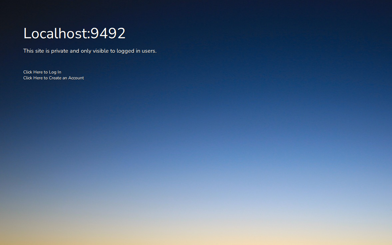What visitors see on a private site