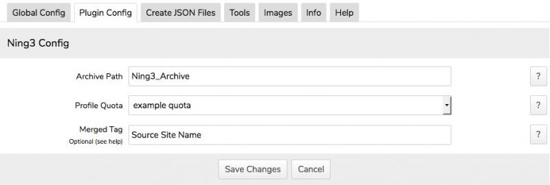 Ning3 Plugin Configuration